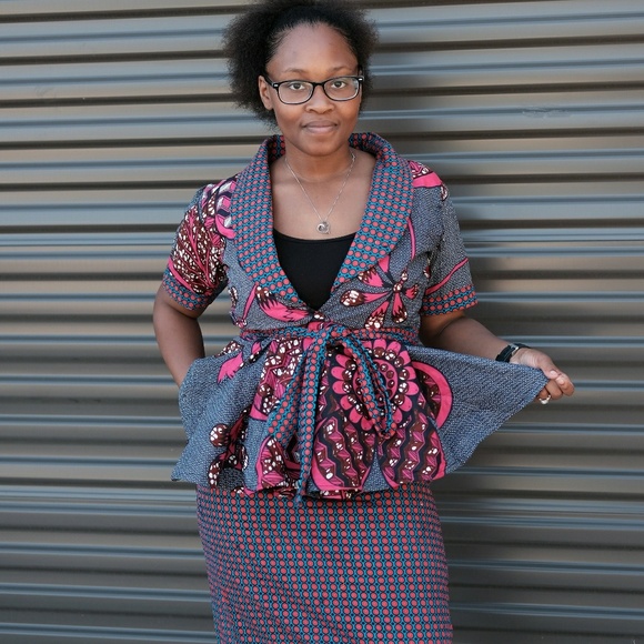 African Ankara women 2pcs set of top and skirt - Picture 2 of 5